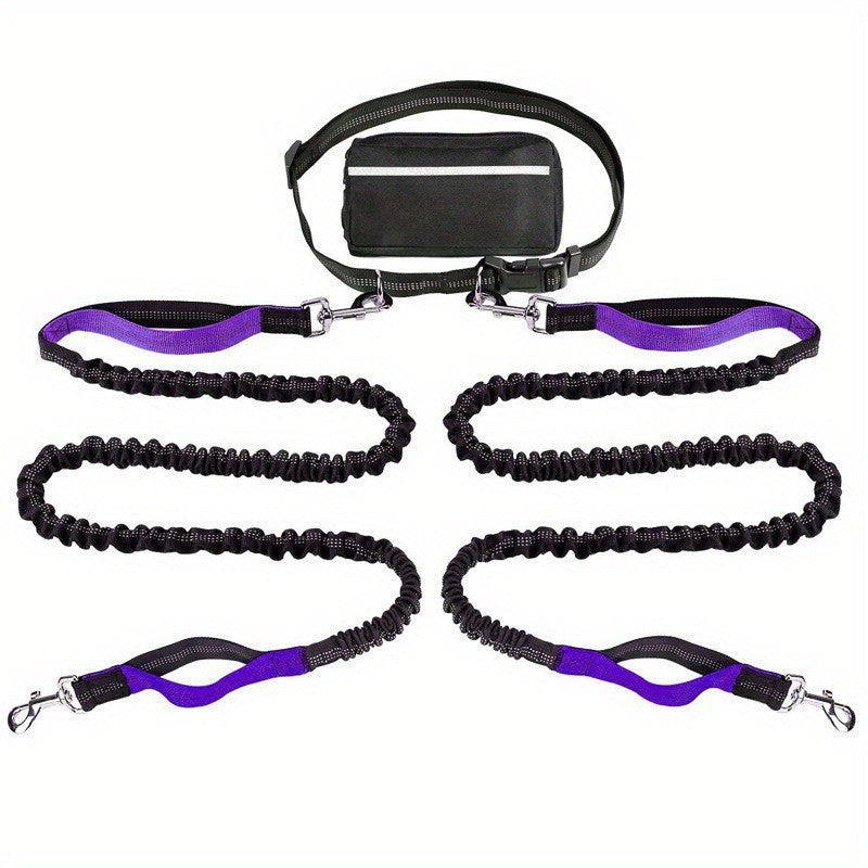 New Product Amazon Cross-Border Pet Dog Running Leash Set Reflective Night Running Waist Bag
