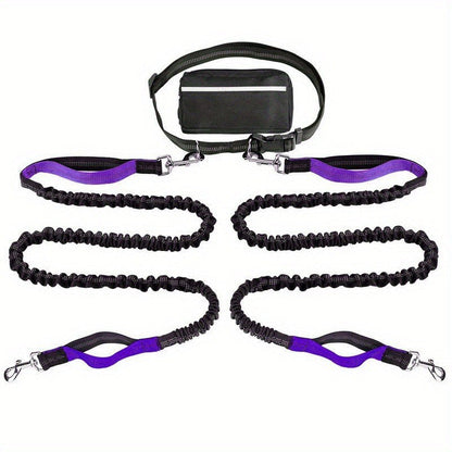 New Product Amazon Cross-Border Pet Dog Running Leash Set Reflective Night Running Waist Bag