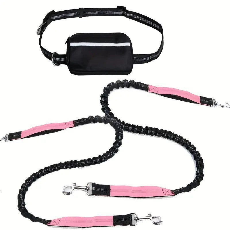 New Product Amazon Cross-Border Pet Dog Running Leash Set Reflective Night Running Waist Bag
