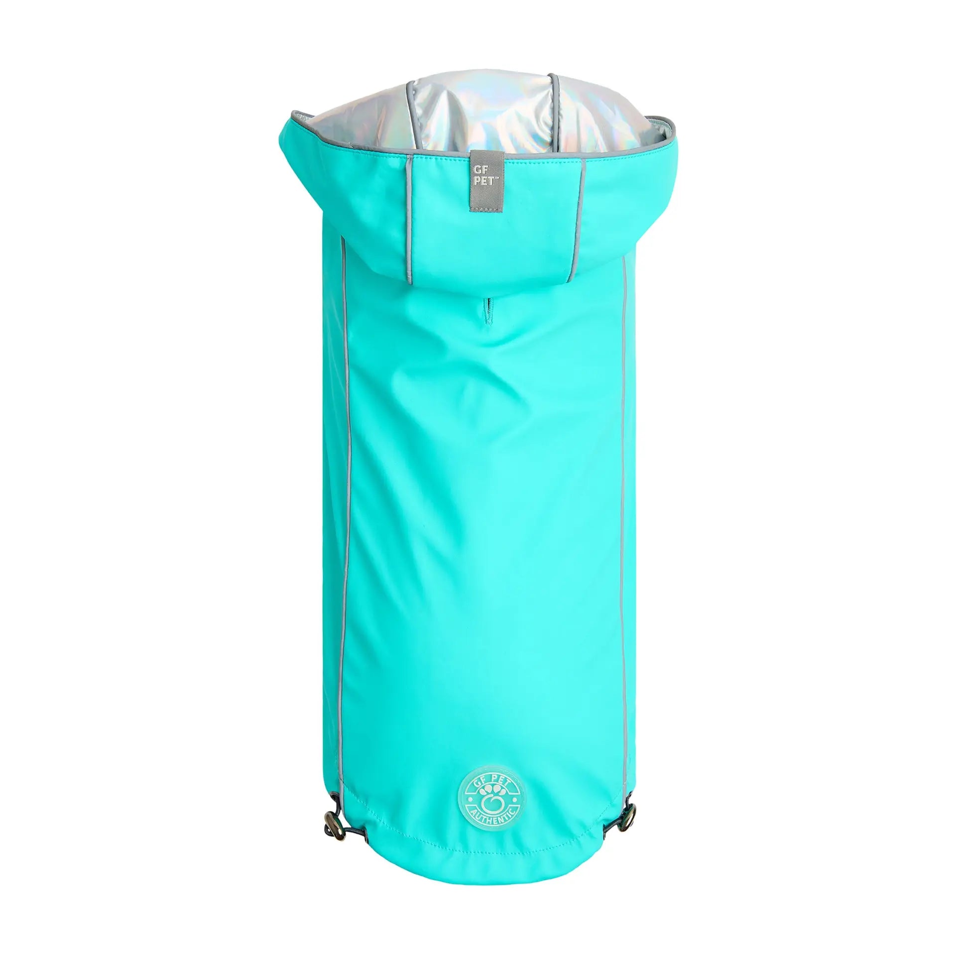 GF Pet Reversible Raincoat - Neon Aqua available at Adorable Pet Supply.