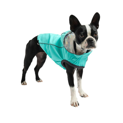 GF Pet Reversible Raincoat - Neon Aqua available at Adorable Pet Supply.